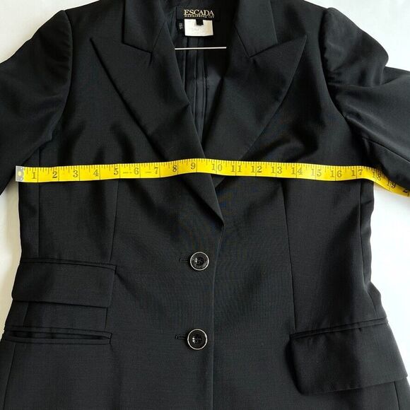 Escada Margaretha Ley Black Classic Tailored Jacket Womens 38 US 8 Wool Mohair - Picture 13 of 16
